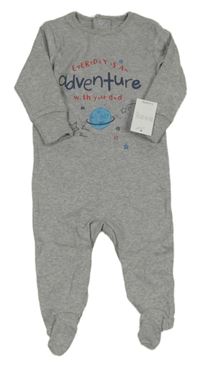 Nové - Sivý overal s nápisom a planetou Matalan