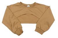 Béžová crop mikina Shein