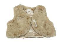 Béžová kožušinová podšitá vesta H&M