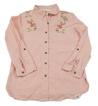 Ružovo-biela pruhovaná blúzka s kvetmi Mantaray