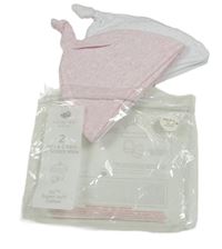 Nové - 2set - 2x čepice - růžová + bílo-růžová puntíkatá Primark