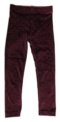 Lilkové sametové puntíkaté legíny Tu