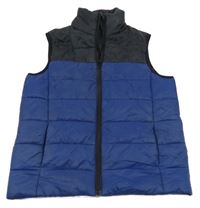 Tmavomodro-čierna šušťáková zateplená vesta Pepperts