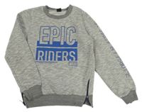 Svetlosivá melírovaná mikina s nápismi Y.F.K.