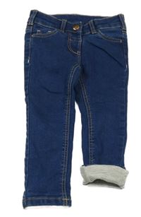 Tmavomodré teplákové podšité skinny rifle C&A