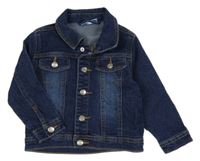 Tmavomodrá rifľová tepláková bunda Ergee