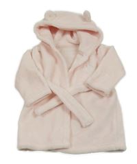 Světlerůžový plyšový župan s králíčkem a kapucí Nutmeg