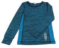 Černo-modré melírované sportovní triko s nápisem Topolino