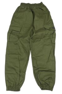 Khaki cargo cuff kalhoty 