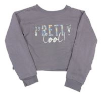 Starofialová crop mikina s nápisom Y.F.K.