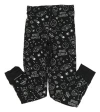 Černé pyžamové kalhoty s vesmírem H&M
