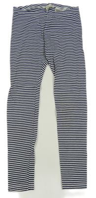 Tmavomodro-biele pruhované legíny H&M