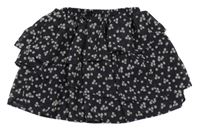 Anrtacitovo-smotanová kvetovaná šifónová sukňa H&M