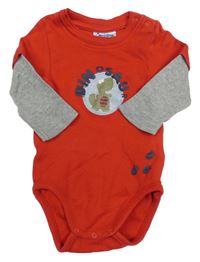 Červeno-sivé body s dinem Impidimpi