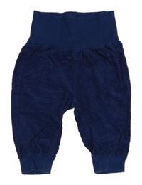 Tmavomodré cuff manšestráky s úpletovým pasem H&M