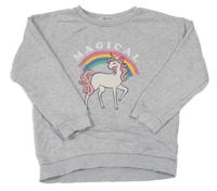 Sivá mikina s jednorožcom H&M