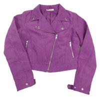 Fialový semišový podšitý crop krivák H&M