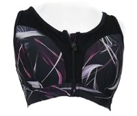 Dámsky čierno-fialový vzorovaný športový crop top George vel. 75E