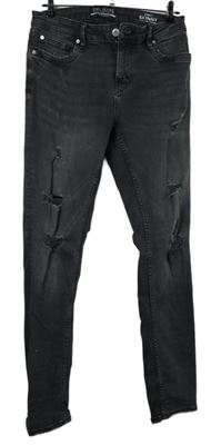 Pánske tmavosivé skinny rifle s dierami DML vel. 30/32