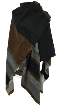 Dámský černo-béžovo-šedý vzorovaný pléd Wallis 