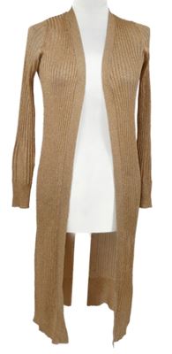 Dámsky skořicový trblietavý úpletový cardigán River Island