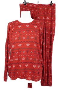 Dámske červené vzorované pyžama Esmara