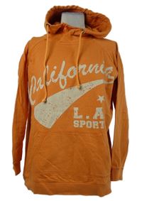 Dámska oranžová mikina s nápismi a kapucňou Rainbow