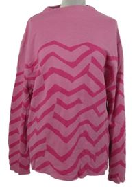 Dámský růžovo-fuchsiový vzorovaný svetr Street One 