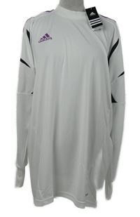 Nové - Pánske biele športové funkčné tričko s pruhmi Adidas