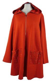 Dámsky červený teplákový kabát s kapucňou No Secret vel. 54