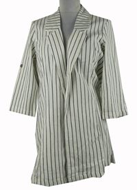 Dámsky smetanovo-tmavomodrý pruhovaný cardigán Multiblu