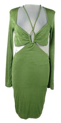 Dámské zelené šaty s průstřihy Zara 