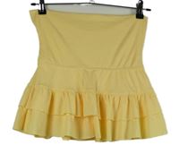 Dámska žltá sukňa so všitými kraťasy s volánikmi Shein