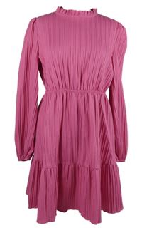 Dámske tmavoružové plisované šaty Shein