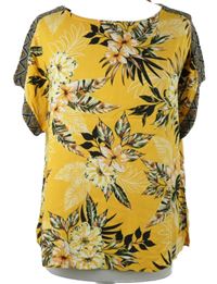 Dámska oranžovo-čierna kvetovaná blúzka Dorothy Perkins