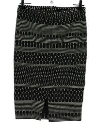 Dámska čierno-biela vzorovaná púzdrová sukňa Next