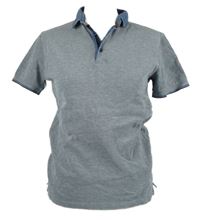 Pánske tmavomodré melírované polo tričko Zara