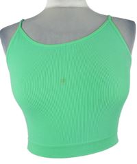 Dámsky svetlozelený rebrovaný crop top FB Sister