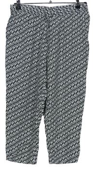 Dámske bielo-čierno-sivé vzorované capri nohavice Charles Vögele