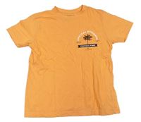 Neónově oranžové tričko s potlačou Primark