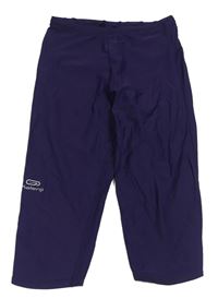 Fialové UV capri legíny s logom Kalenji