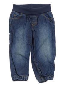 Tmavomodré cuff rifle s úpletový pasem H&M