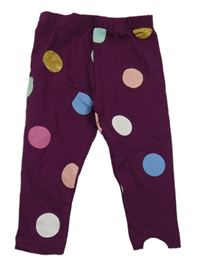 Fialové puntíkaté legíny TU