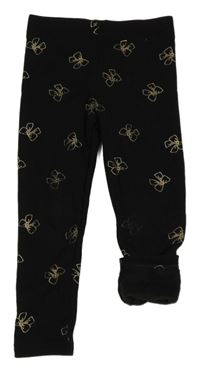 Černé silnější legíny s mašličkami Primark