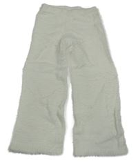Biele chlpaté pletené nohavice H&M