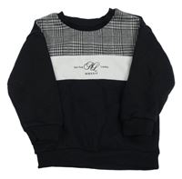 Čierno-bielo-vzorovaná mikina s nápisom Matalan