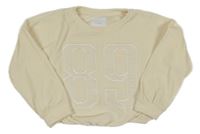 Smotanová rebrovaná plyšová mikina Next