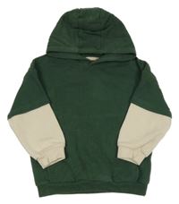 Zeleno-béžová mikina s kapucňou F&F