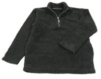 Tmavosivá huňatá mikina