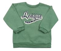 Zelená mikina s nápisom Matalan